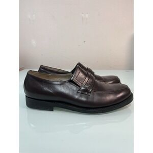 Haband Men's 10 EEE Extra Wide Brown Leather Penny Loafers